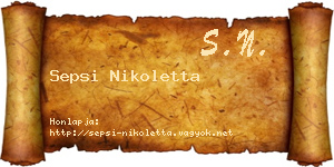 Sepsi Nikoletta névjegykártya