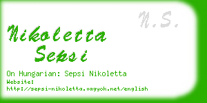 nikoletta sepsi business card